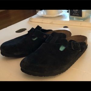 Birkenstock Black Suede Boston Clog Unisex 42